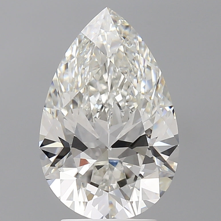3.54 Carat Pear Shaped, Excellent Cut, F Color, VVS2 Clarity, IGI Certified Lab Grown Diamond