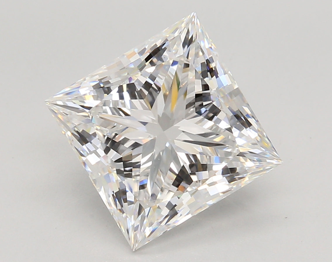 4.73 Carat Princess Shaped, Ideal Cut, E Color, VS1 Clarity, IGI Certified Lab Grown Diamond