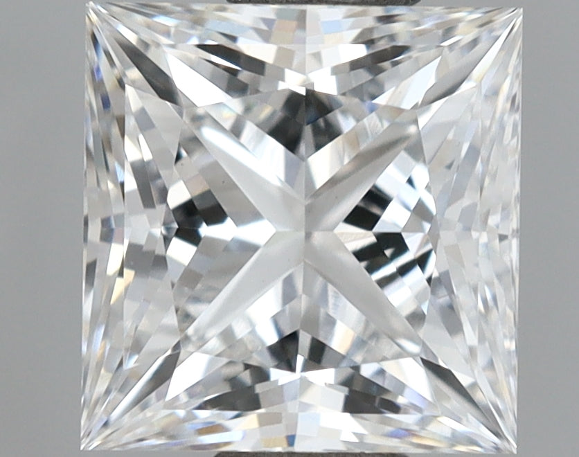 1.49 Carat Princess Shaped, Ideal Cut, D Color, VVS2 Clarity, IGI Certified Lab Grown Diamond
