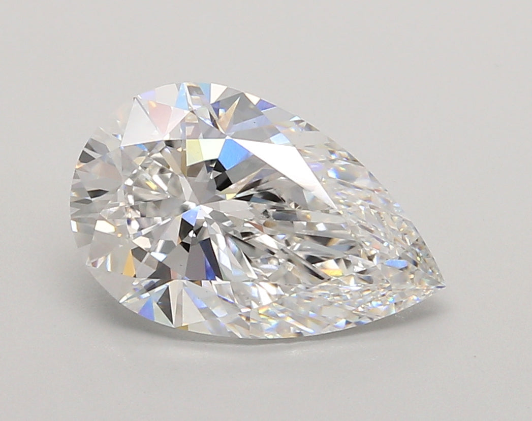 3.04 Carat Pear Shaped, Ideal Cut, D Color, VS1 Clarity, IGI Certified Lab Grown Diamond