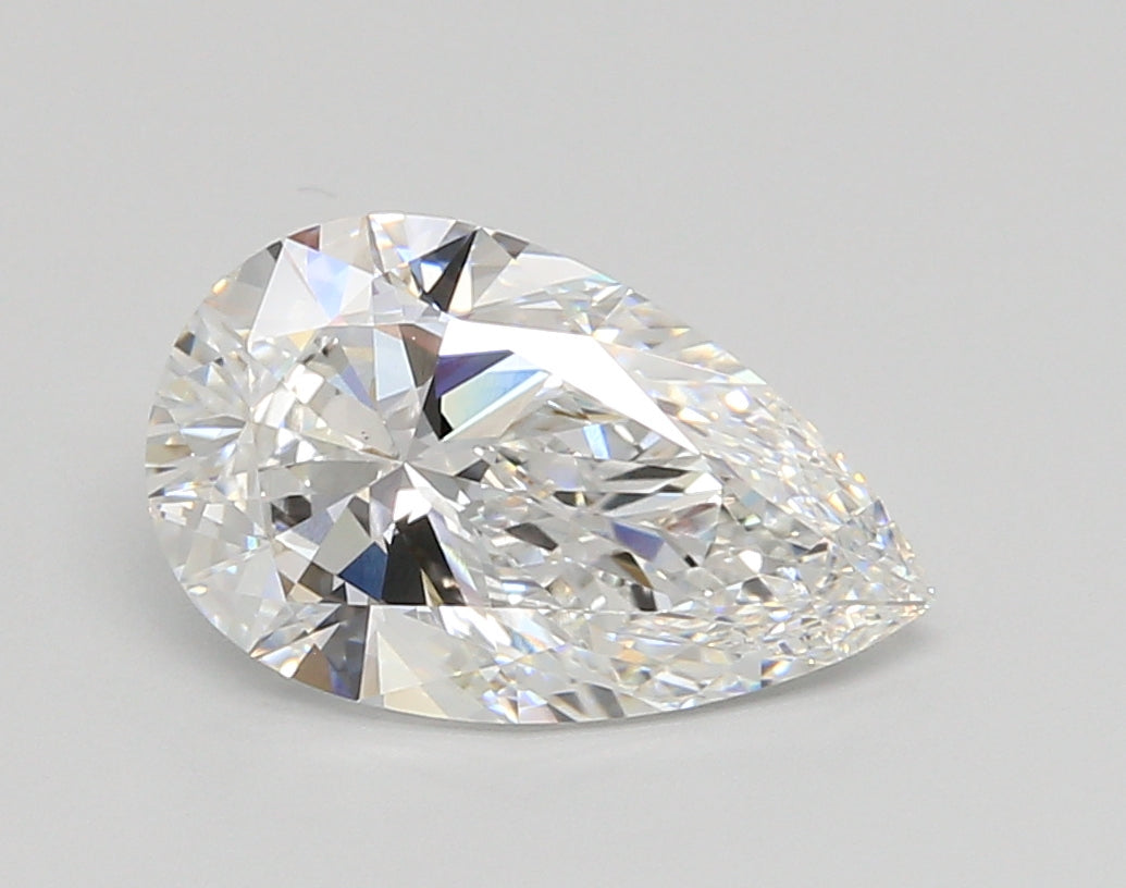 2.52 Carat Pear Shaped, Ideal Cut, E Color, VS1 Clarity, IGI Certified Lab Grown Diamond