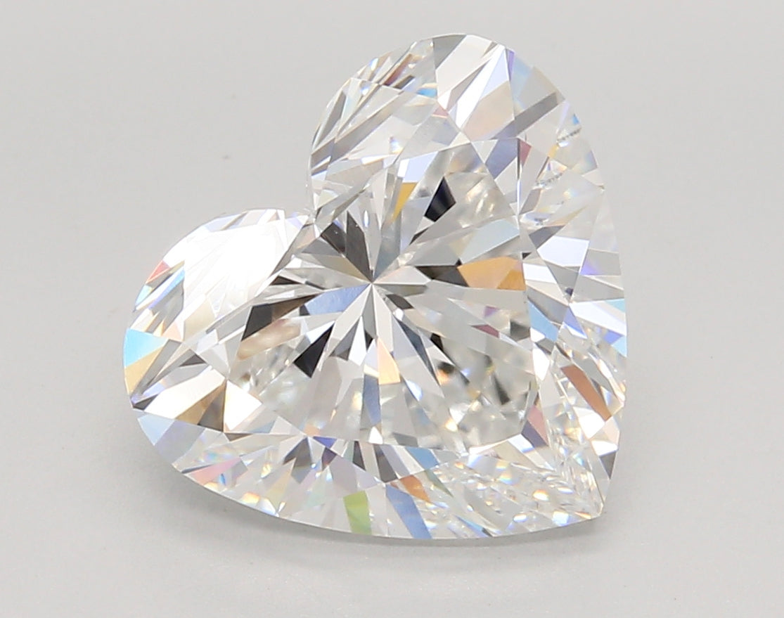 5.09 Carat Heart Shaped, Ideal Cut, E Color, VVS2 Clarity, IGI Certified Lab Grown Diamond