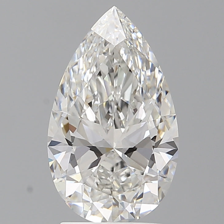 2.57 Carat Pear Shaped, Ideal Cut, F Color, VVS2 Clarity, IGI Certified Lab Grown Diamond