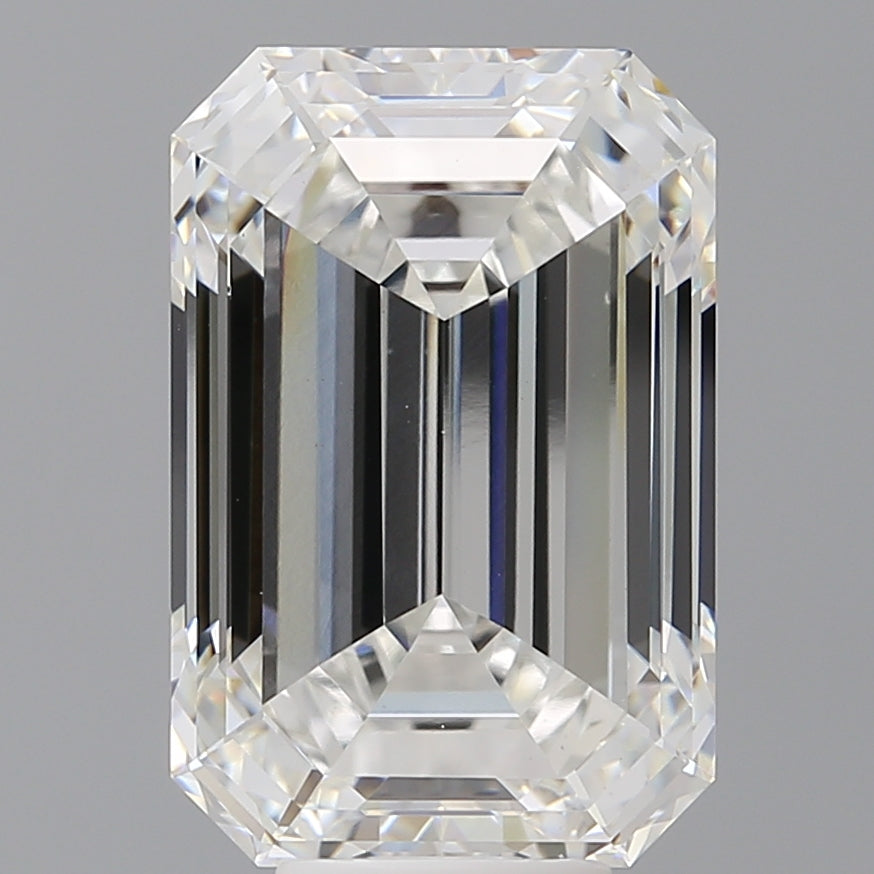9.03 Carat Emerald Shaped, Ideal Cut, F Color, VS1 Clarity, IGI Certified Lab Grown Diamond
