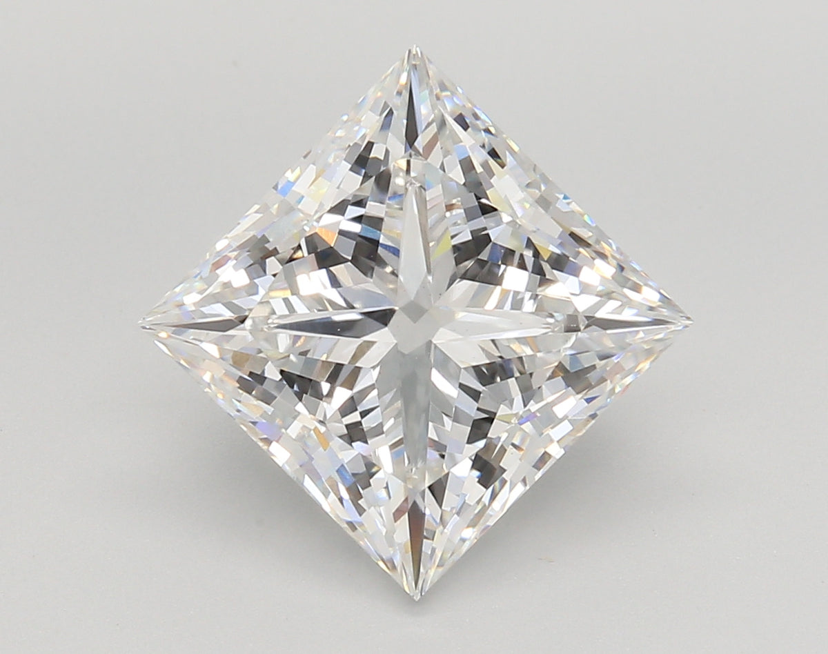 5.59 Carat Princess Shaped, Ideal Cut, E Color, VS1 Clarity, IGI Certified Lab Grown Diamond