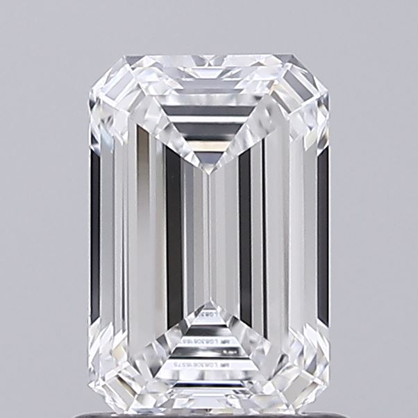 1.04 Carat Emerald Shaped, Ideal Cut, D Color, VVS2 Clarity, IGI Certified Lab Grown Diamond