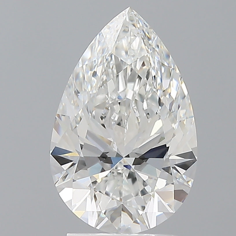 2.54 Carat Pear Shaped, Ideal Cut, E Color, VVS2 Clarity, IGI Certified Lab Grown Diamond