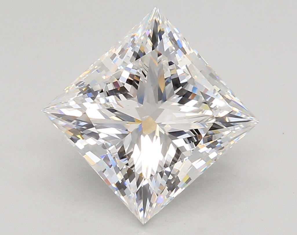 3.51 Carat Princess Shaped, Ideal Cut, D Color, VVS2 Clarity, IGI Certified Lab Grown Diamond