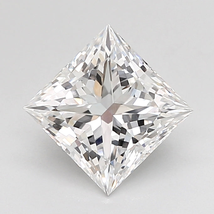1.60 Carat Princess Shaped, Ideal Cut, D Color, VVS2 Clarity, IGI Certified Lab Grown Diamond