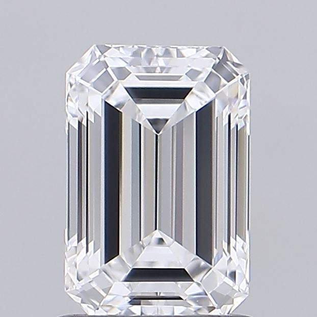 1.23 Carat Emerald Shaped, Ideal Cut, D Color, VVS1 Clarity, IGI Certified Lab Grown Diamond