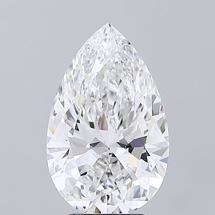 4.02 Carat Pear Shaped, Ideal Cut, E Color, VVS2 Clarity, IGI Certified Lab Grown Diamond