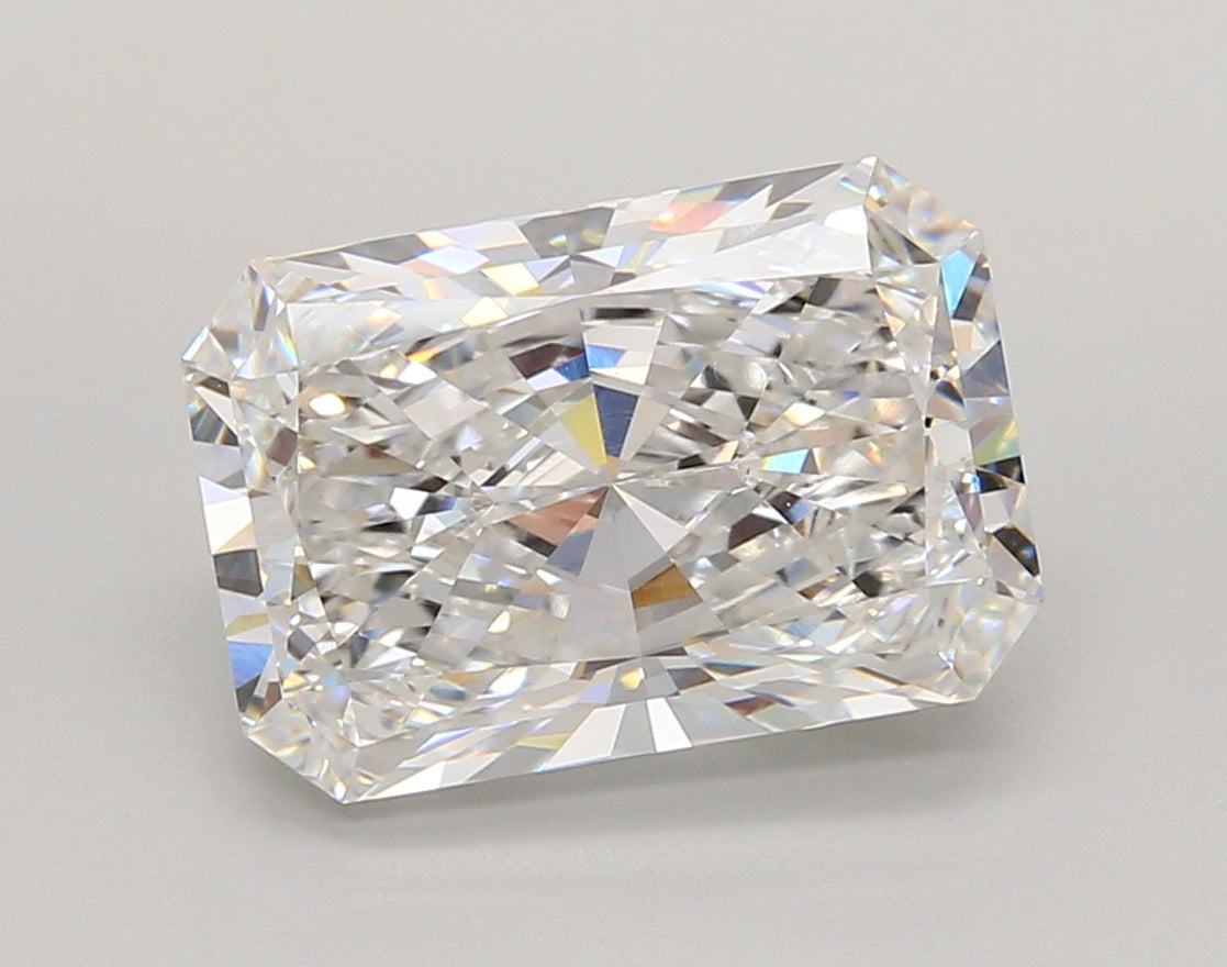 5.04 Carat Radiant Shaped, Ideal Cut, E Color, VVS2 Clarity, IGI Certified Lab Grown Diamond