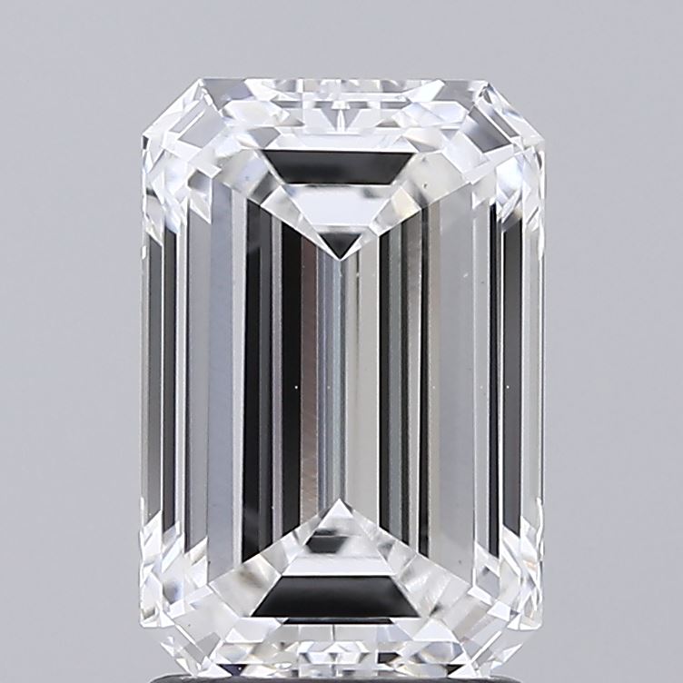 2.08 Carat Emerald Shaped, Ideal Cut, E Color, VS1 Clarity, IGI Certified Lab Grown Diamond