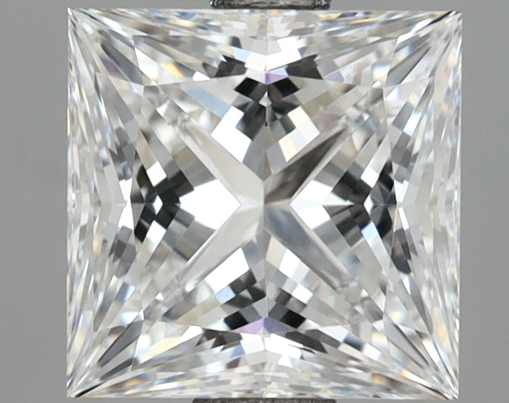 2.10 Carat Princess Shaped, Ideal Cut, E Color, VVS2 Clarity, IGI Certified Lab Grown Diamond