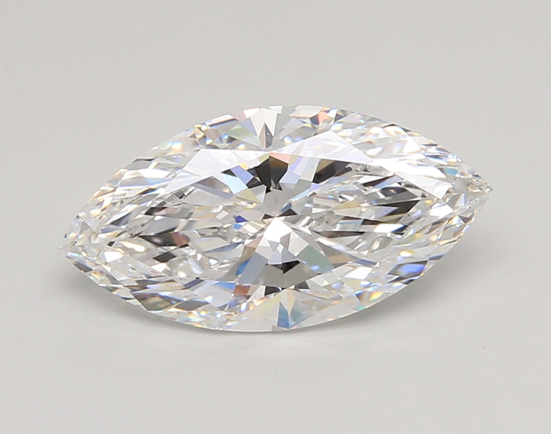 3.05 Carat Marquise Shaped, Ideal Cut, D Color, VS2 Clarity, IGI Certified Lab Grown Diamond