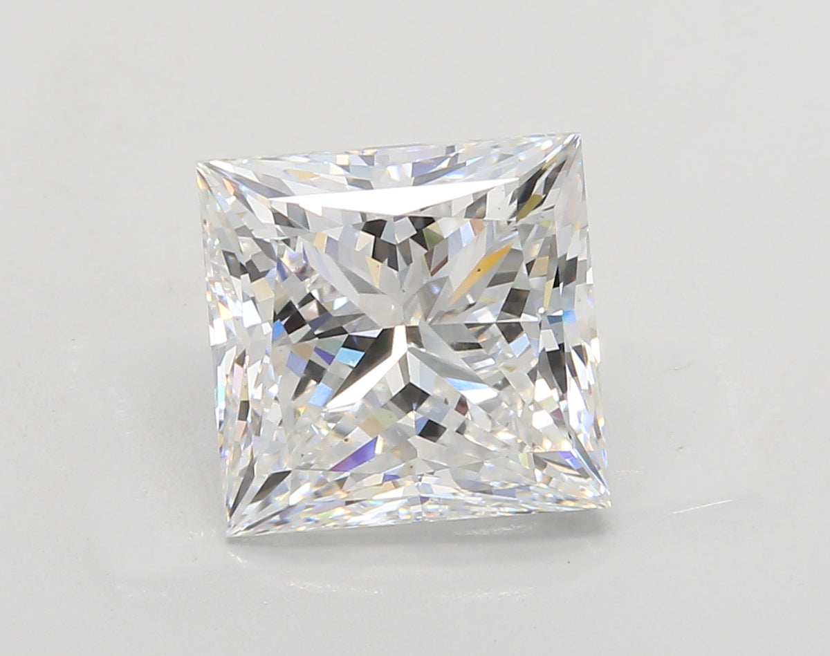 4.55 Carat Princess Shaped, Ideal Cut, E Color, VS1 Clarity, IGI Certified Lab Grown Diamond