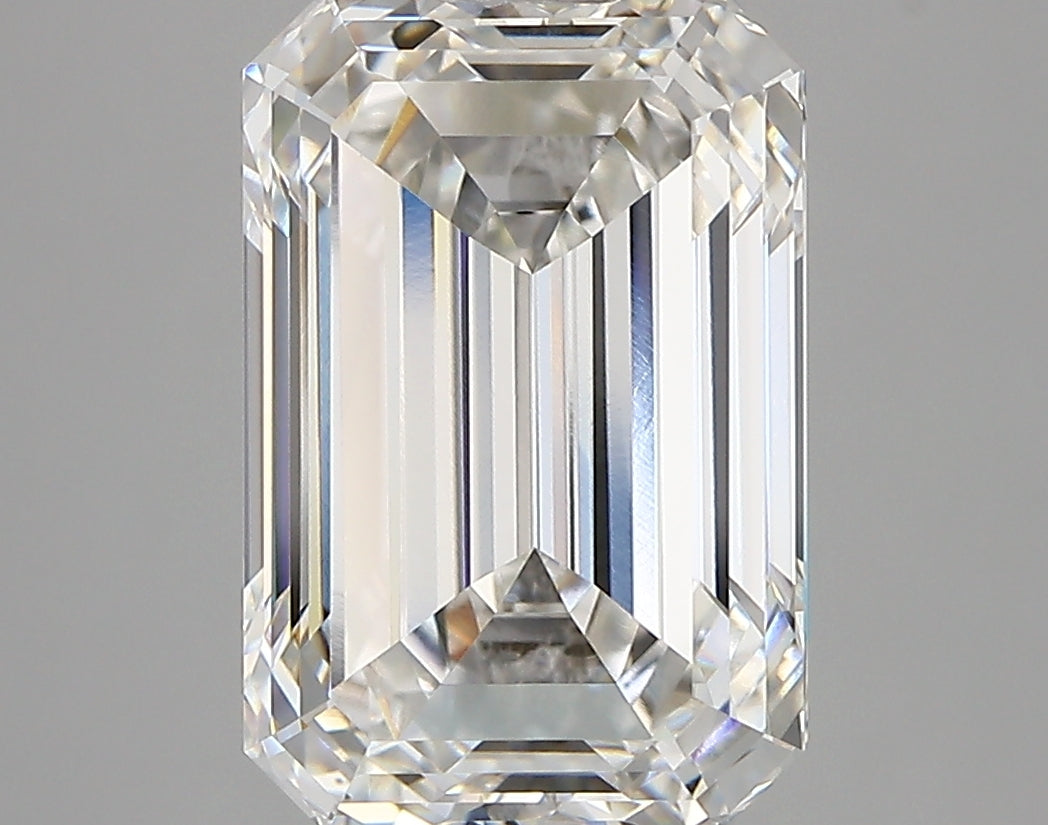 5.34 Carat Emerald Shaped, Very Good Cut, F Color, VVS1 Clarity, IGI Certified Lab Grown Diamond