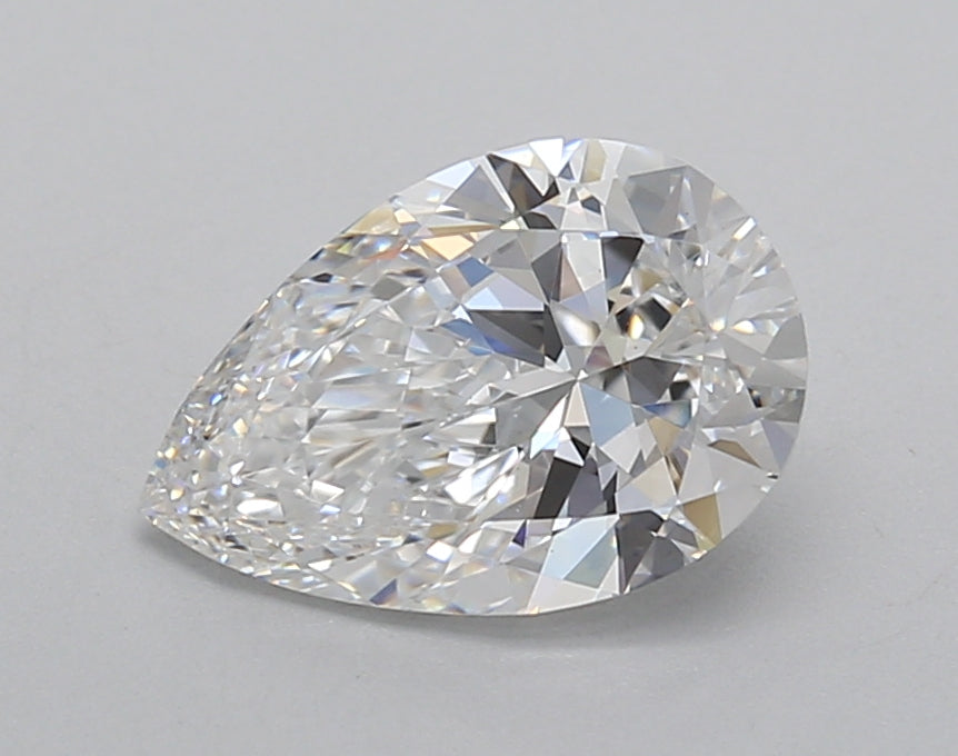 1.50 Carat Pear Shaped, Very Good Cut, D Color, VS1 Clarity, IGI Certified Lab Grown Diamond