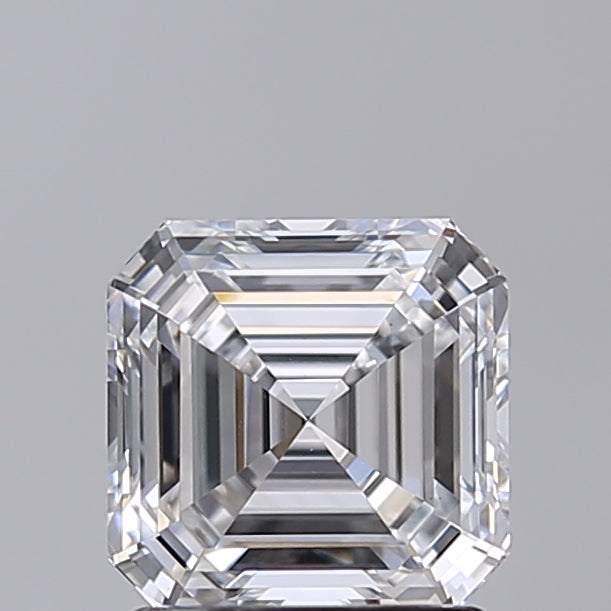 1.52 Carat Asscher Shaped, Excellent Cut, D Color, VVS2 Clarity, IGI Certified Lab Grown Diamond