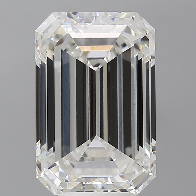 7.04 Carat Emerald Shaped, Ideal Cut, F Color, VVS2 Clarity, IGI Certified Lab Grown Diamond