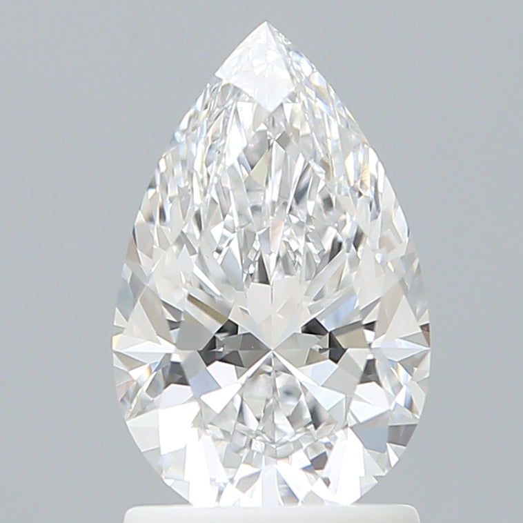 1.56 Carat Pear Shaped, Ideal Cut, D Color, VVS2 Clarity, IGI Certified Lab Grown Diamond