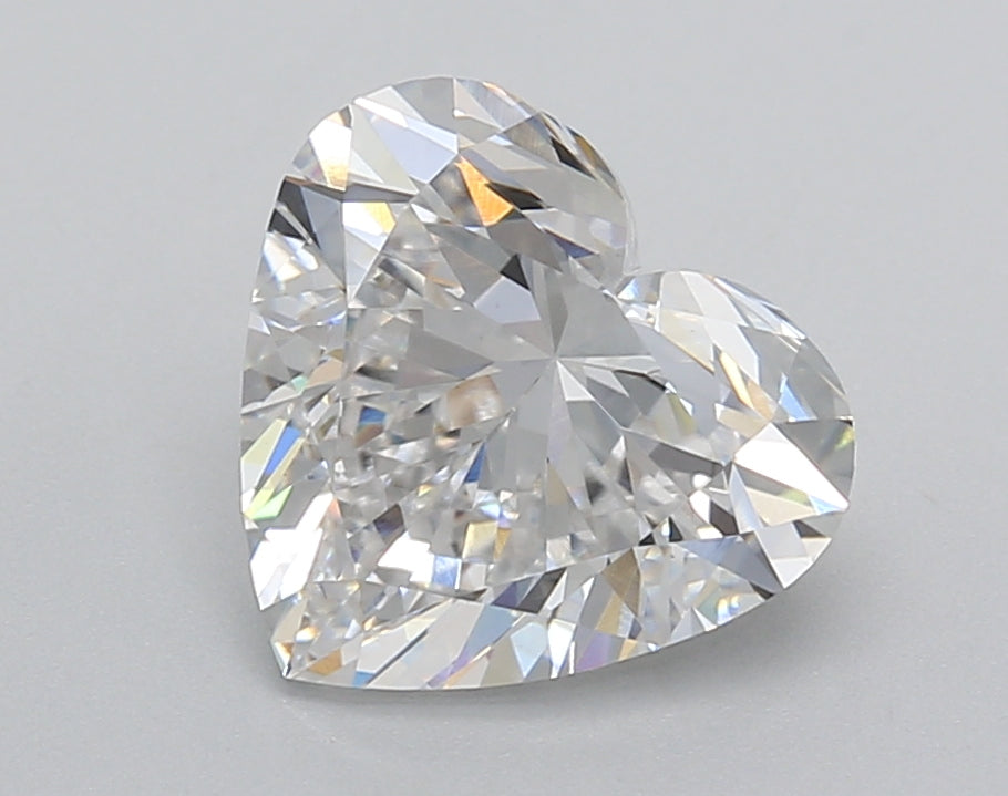 2.50 Carat Heart Shaped, Very Good Cut, D Color, VVS2 Clarity, IGI Certified Lab Grown Diamond