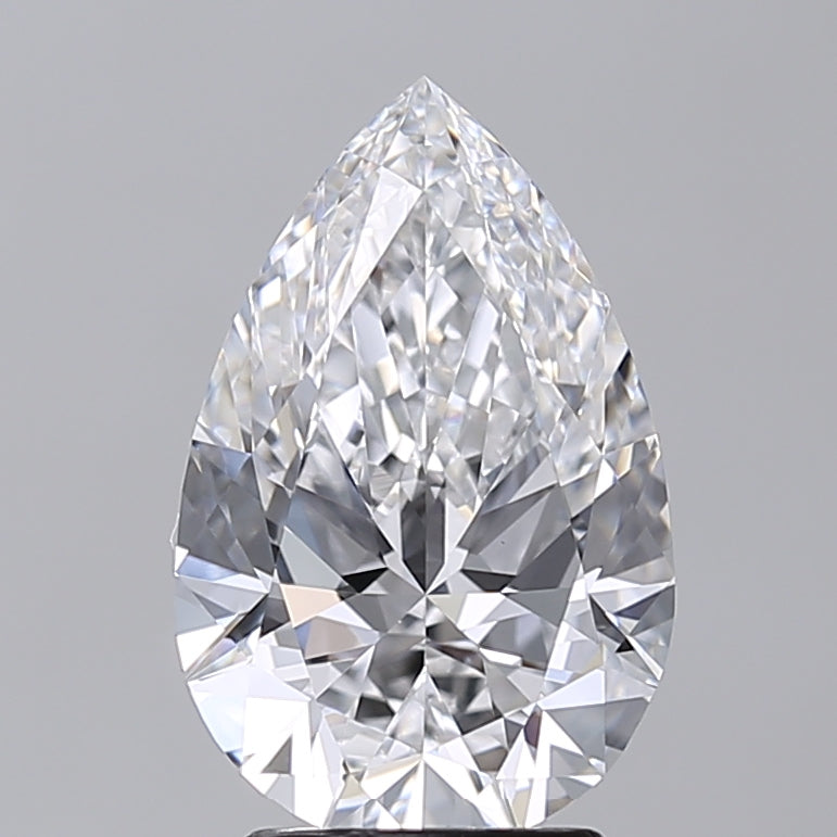 3.03 Carat Pear Shaped, Excellent Cut, D Color, VS1 Clarity, IGI Certified Lab Grown Diamond