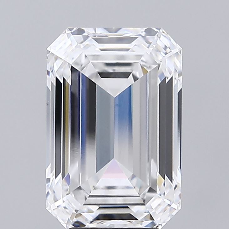5.04 Carat Emerald Shaped, Ideal Cut, D Color, VS1 Clarity, IGI Certified Lab Grown Diamond