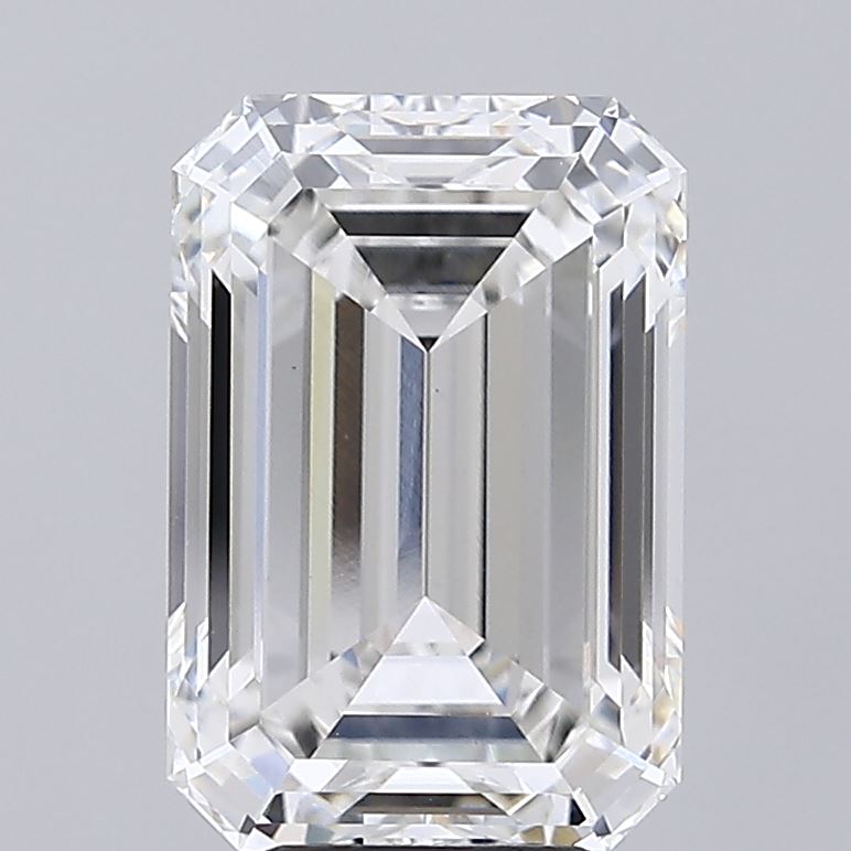 7.08 Carat Emerald Shaped, Ideal Cut, G Color, VVS2 Clarity, IGI Certified Lab Grown Diamond