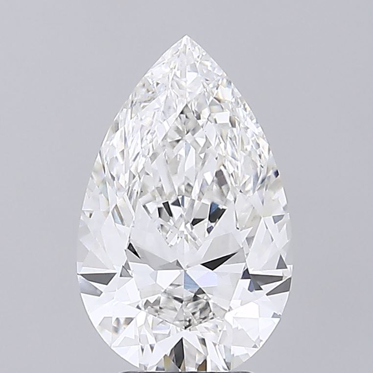 4.09 Carat Pear Shaped, Excellent Cut, F Color, VS1 Clarity, IGI Certified Lab Grown Diamond