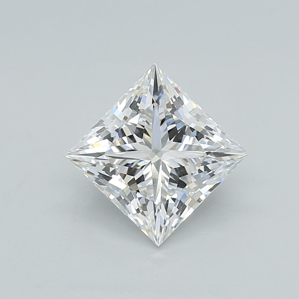 2.03 Carat Princess Shaped, Ideal Cut, E Color, VVS2 Clarity, IGI Certified Lab Grown Diamond