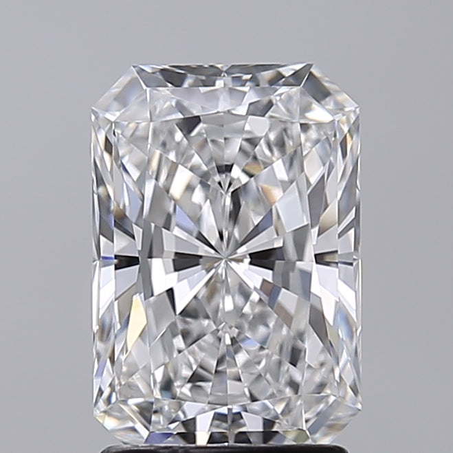 2.02 Carat Radiant Shaped, Excellent Cut, D Color, VVS2 Clarity, IGI Certified Lab Grown Diamond