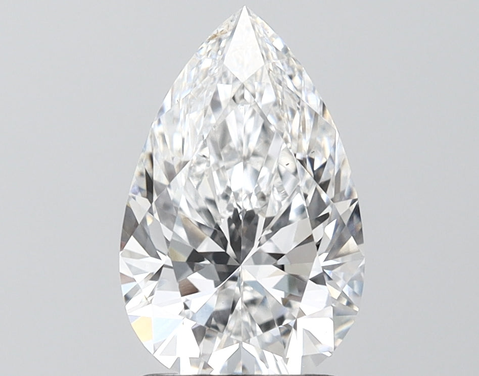 2.08 Carat Pear Shaped, Ideal Cut, D Color, VS2 Clarity, IGI Certified Lab Grown Diamond