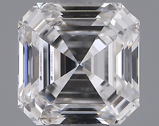 0.64 Carat Asscher Shaped, Ideal Cut, F Color, VVS2 Clarity, IGI Certified Lab Grown Diamond
