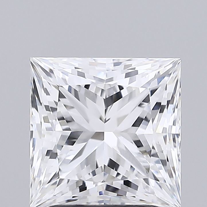 2.08 Carat Princess Shaped, Ideal Cut, E Color, VS1 Clarity, IGI Certified Lab Grown Diamond