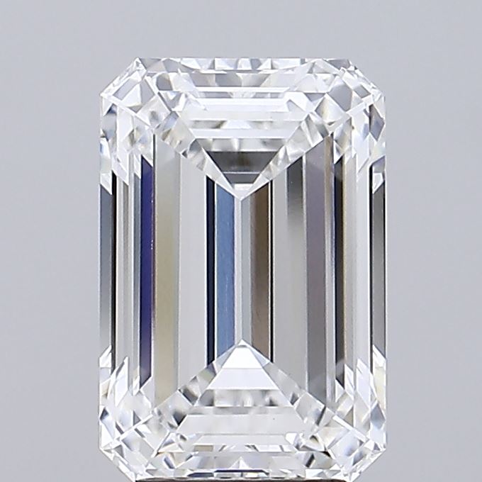 5.04 Carat Emerald Shaped, Ideal Cut, E Color, SI1 Clarity, IGI Certified Lab Grown Diamond
