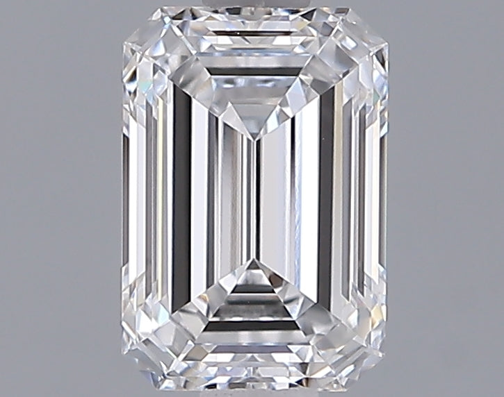 1.55 Carat Emerald Shaped, Ideal Cut, D Color, VVS2 Clarity, IGI Certified Lab Grown Diamond