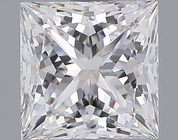2.06 Carat Princess Shaped, Ideal Cut, E Color, VVS2 Clarity, IGI Certified Lab Grown Diamond