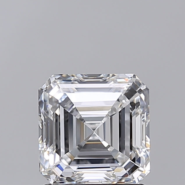 1.50 Carat Asscher Shaped, Very Good Cut, D Color, VVS2 Clarity, IGI Certified Lab Grown Diamond