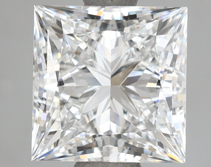 2.25 Carat Princess Shaped, Ideal Cut, E Color, IF Clarity, IGI Certified Lab Grown Diamond
