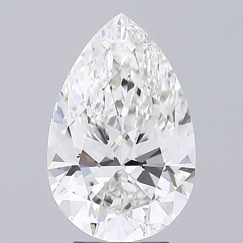 4.11 Carat Pear Shaped, Ideal Cut, F Color, VVS2 Clarity, IGI Certified Lab Grown Diamond