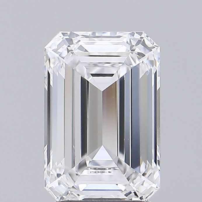 2.44 Carat Emerald Shaped, Ideal Cut, D Color, VVS2 Clarity, IGI Certified Lab Grown Diamond