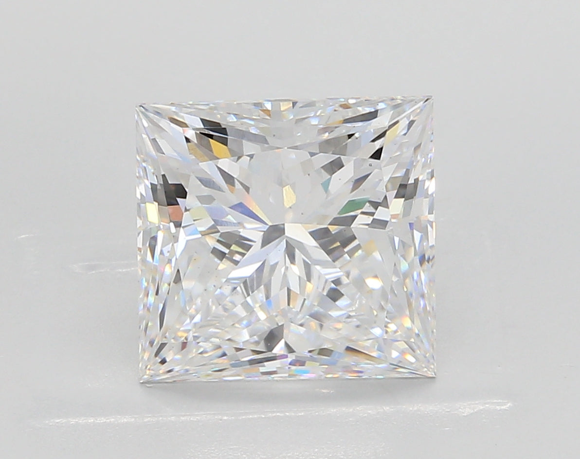5.01 Carat Princess Shaped, Ideal Cut, D Color, VS2 Clarity, IGI Certified Lab Grown Diamond