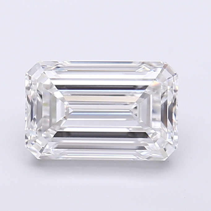 2.00 Carat Emerald Shaped, Very Good Cut, D Color, VVS2 Clarity, IGI Certified Lab Grown Diamond