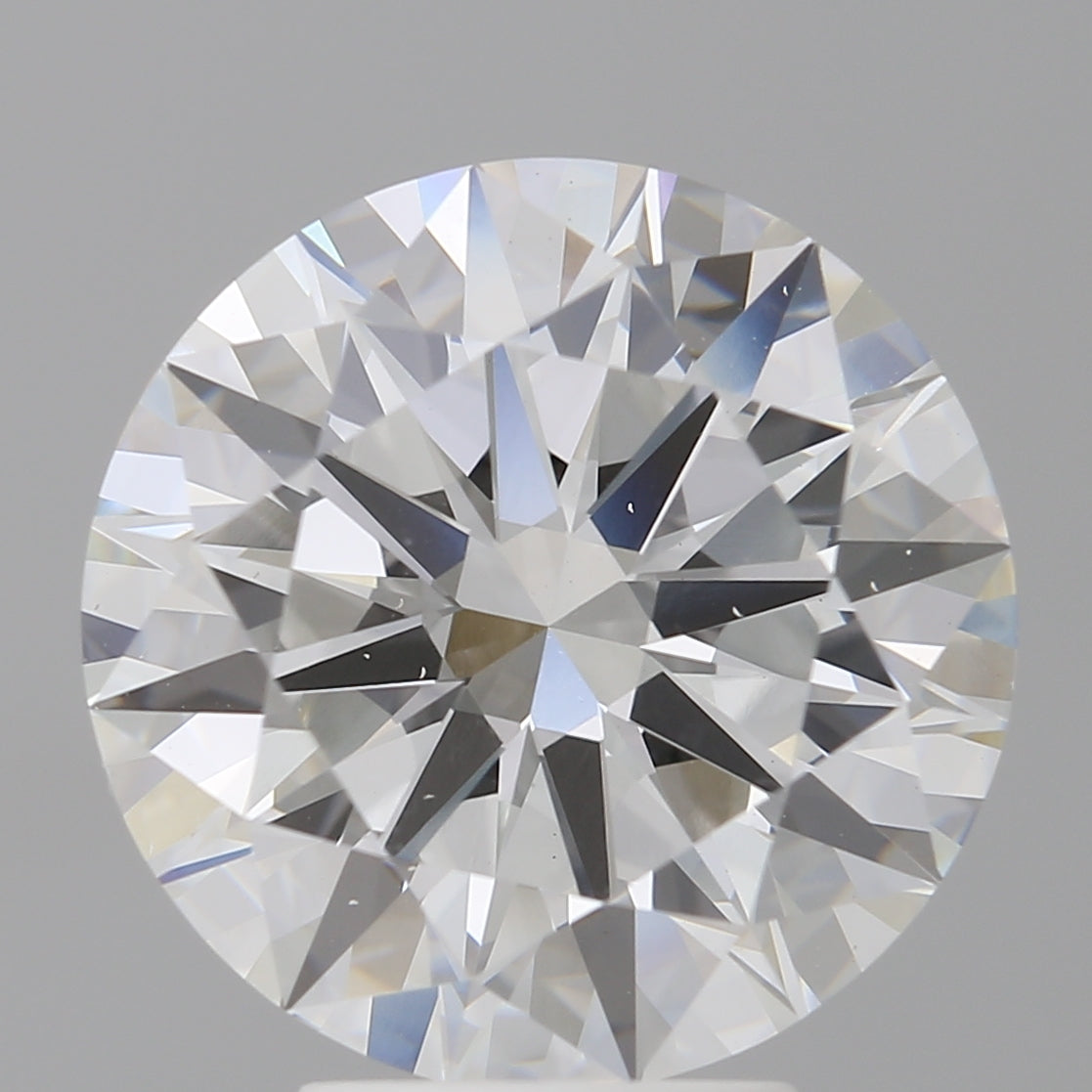5.03 Carat Round Shaped, Excellent Cut, F Color, VS2 Clarity, IGI Certified Lab Grown Diamond