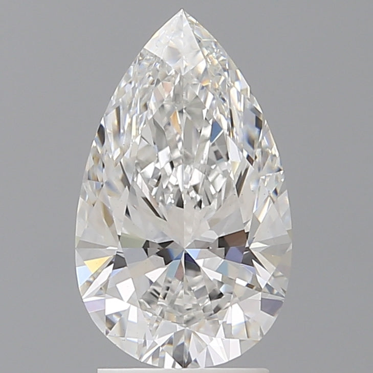 2.56 Carat Pear Shaped, Ideal Cut, E Color, VS1 Clarity, IGI Certified Lab Grown Diamond