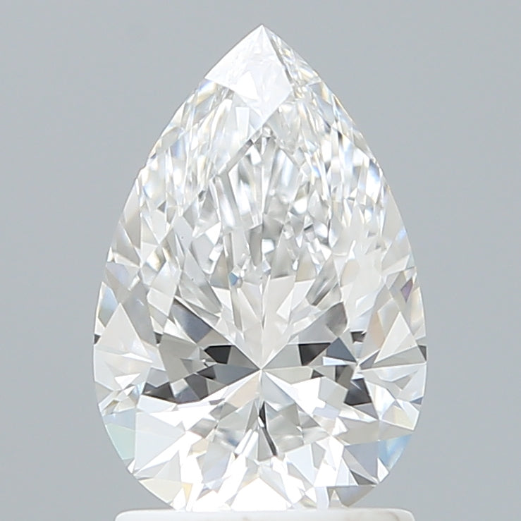 1.59 Carat Pear Shaped, Ideal Cut, D Color, VVS2 Clarity, IGI Certified Lab Grown Diamond