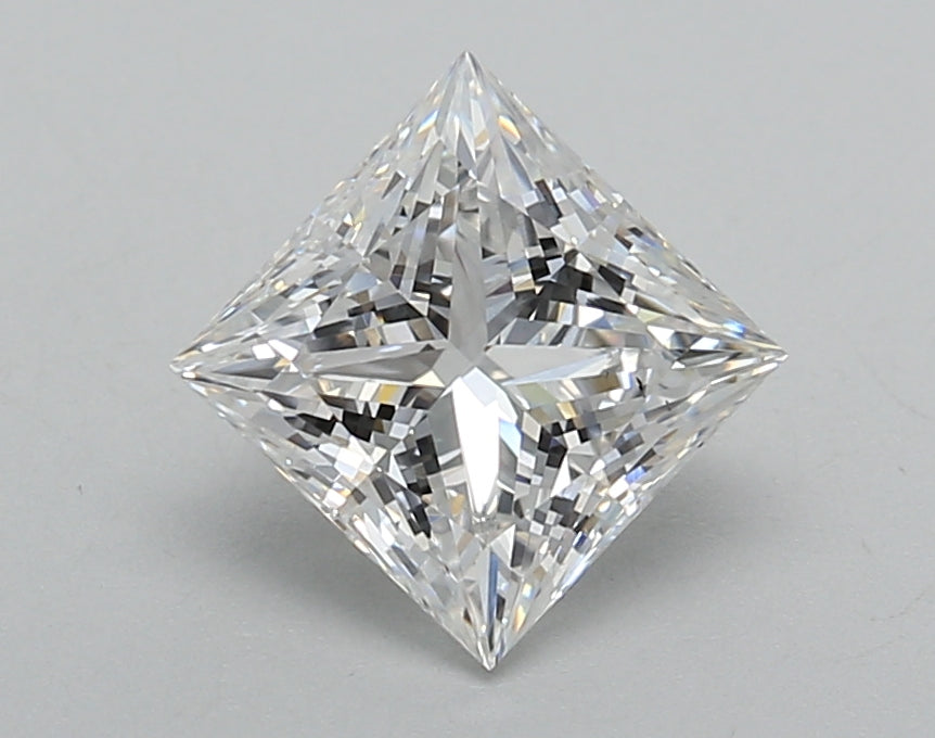 1.52 Carat Princess Shaped, Excellent Cut, E Color, VS2 Clarity, IGI Certified Lab Grown Diamond