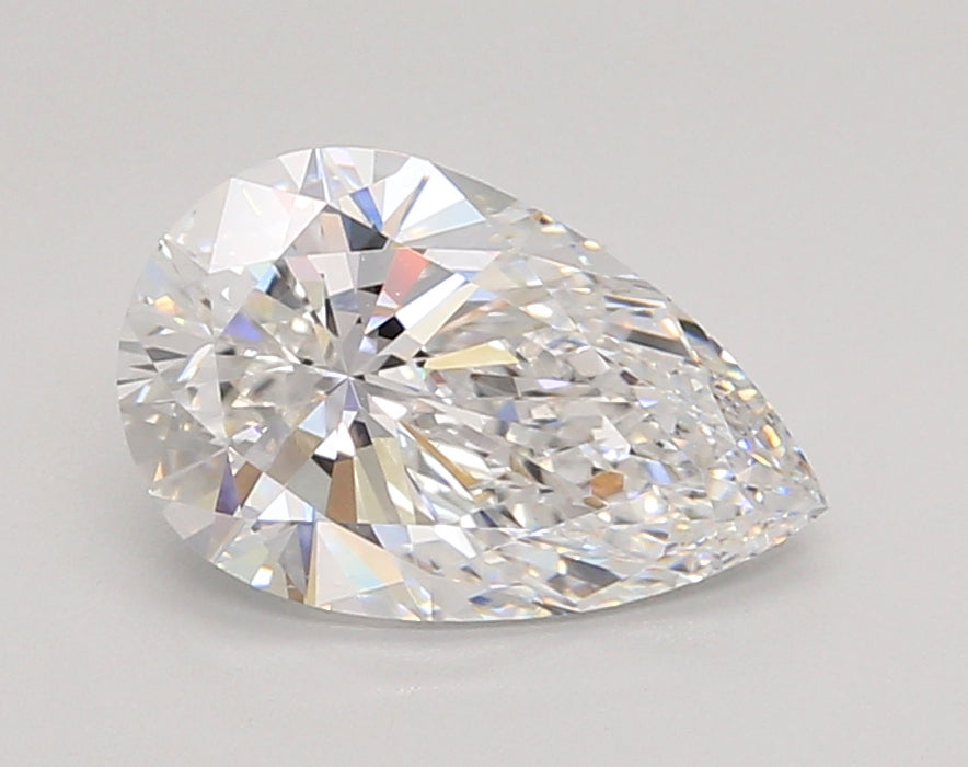 2.00 Carat Pear Shaped, Ideal Cut, D Color, VVS2 Clarity, IGI Certified Lab Grown Diamond
