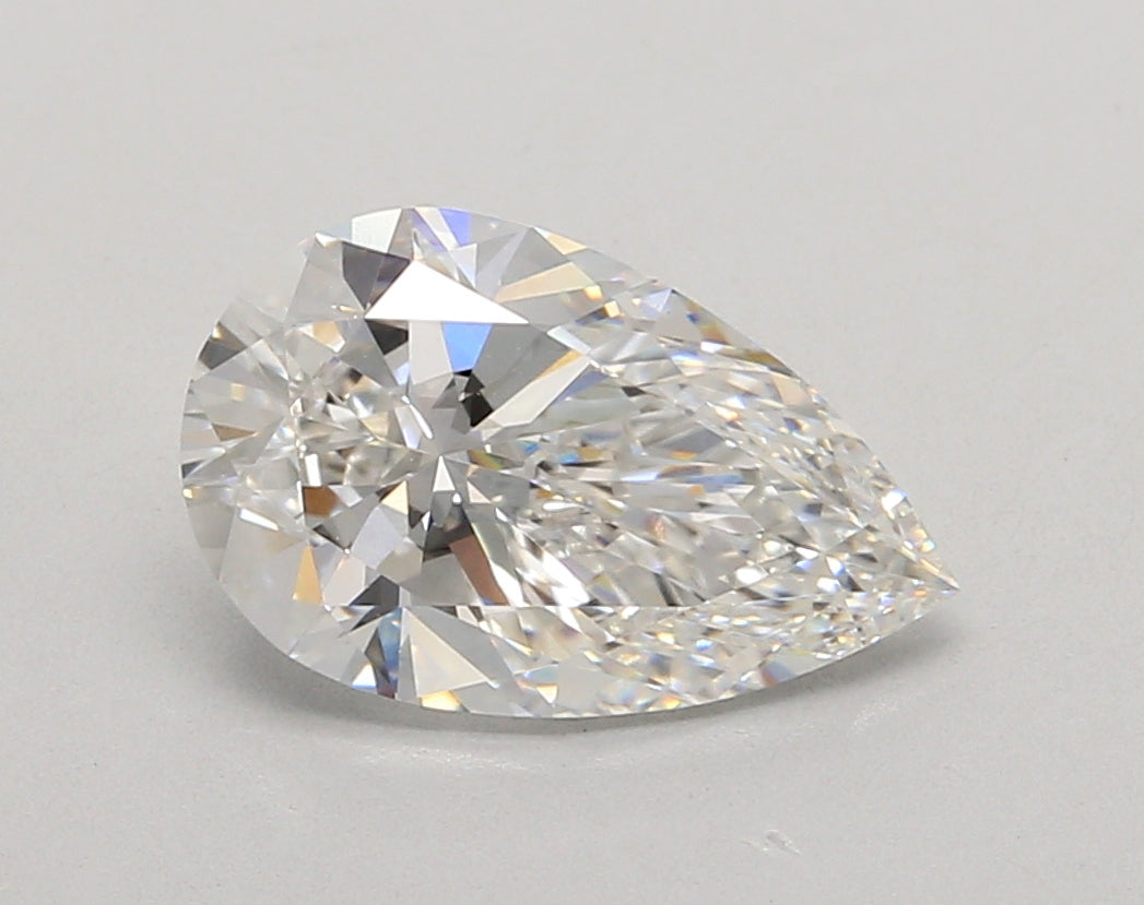 2.55 Carat Pear Shaped, Ideal Cut, F Color, VVS2 Clarity, IGI Certified Lab Grown Diamond